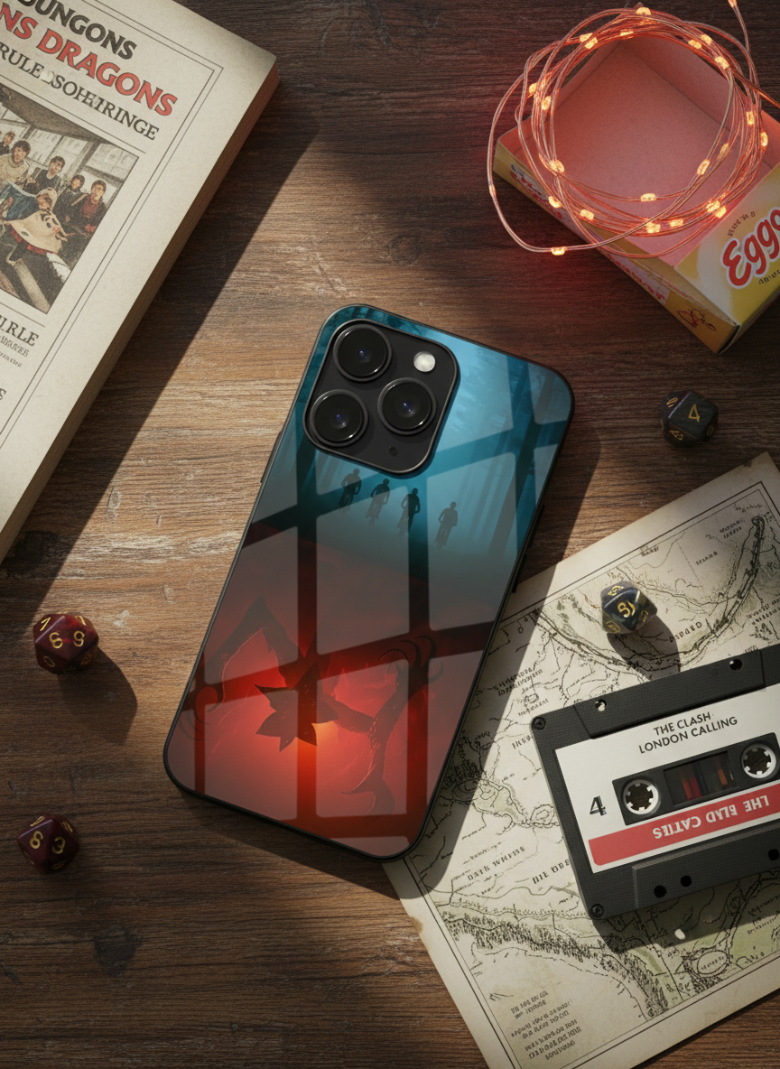 STRANGER THINGS- ShadowSplit Premium Glass Back Cover For iPhone 14-17 Models The Case & Co India