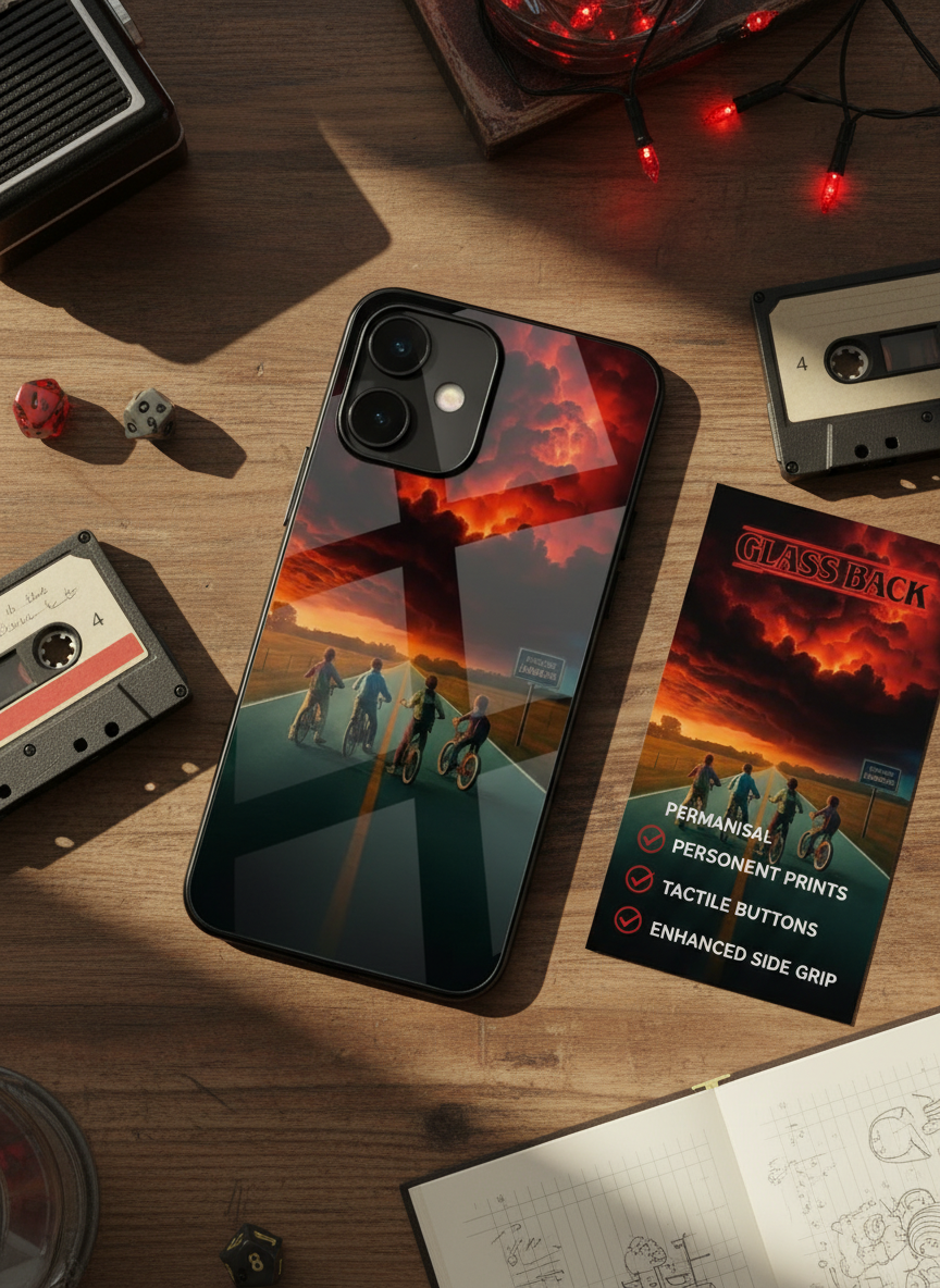 STRANGER THINGS- The Four Riders Premium Glass Back Cover For iPhone 14-17 Models The Case & Co India