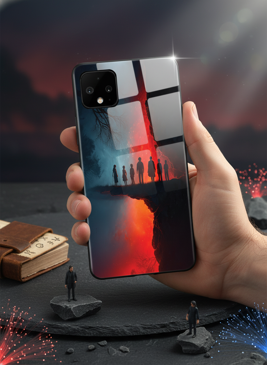 STRANGER THINGS- The Parallel Edge Premium Glass Back Cover For Google Pixel 7,8,9,10 Series The Case & Co India