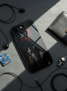 Symbol Mono Frame Glass Back Cover For iPhone 14-17 Models
