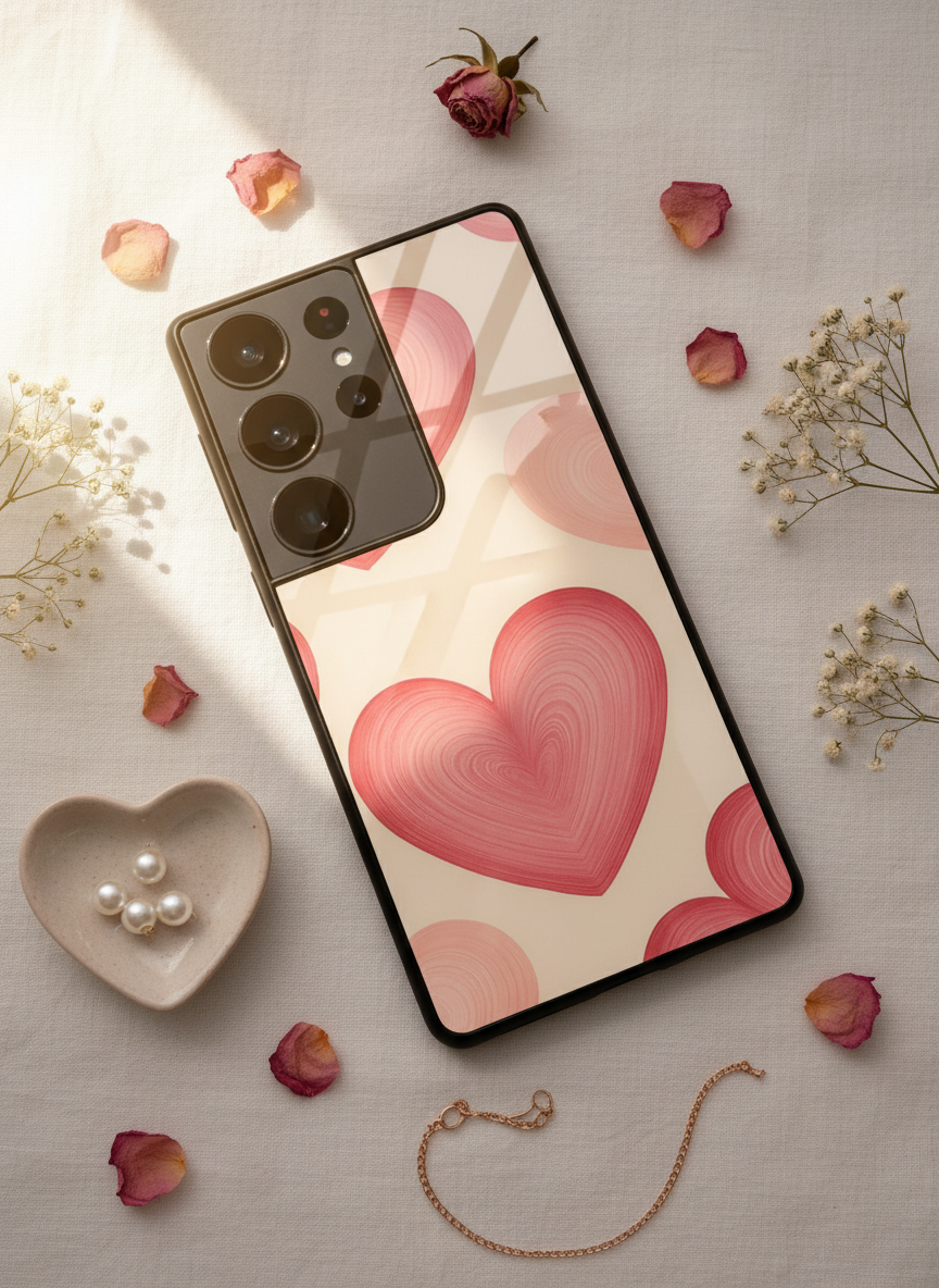 The Candy Hearts Premium Glass Back Cover For Galaxy S Series The Case & Co India