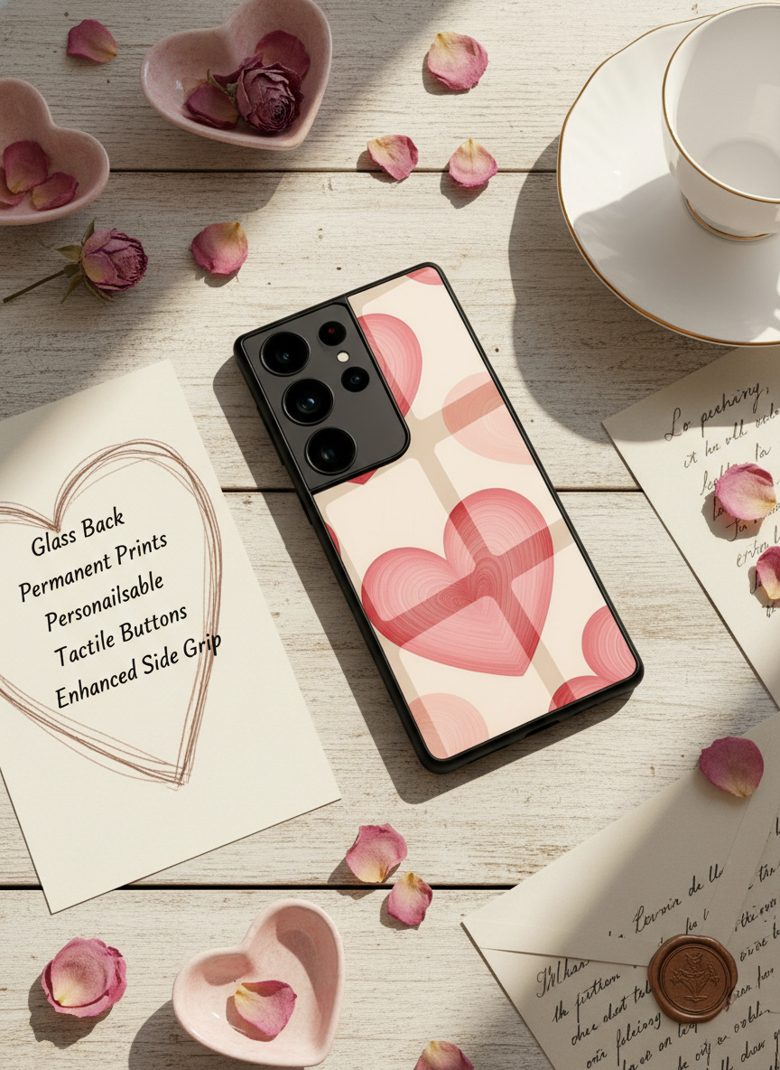 The Candy Hearts Premium Glass Back Cover For Galaxy S Series The Case & Co India