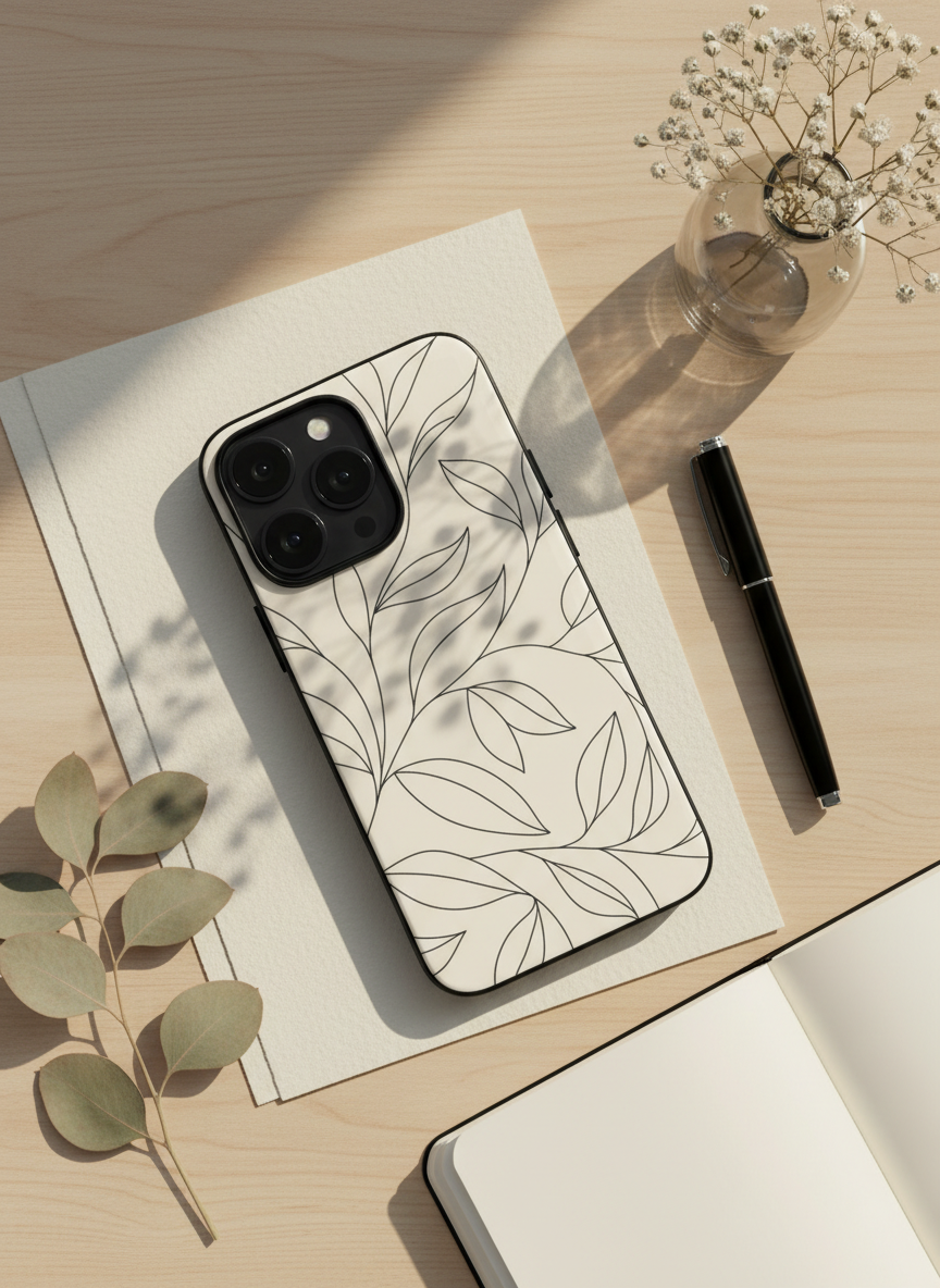 The Petal Sketch Premium Glass Back Cover For iPhone 14-17 Models The Case & Co India