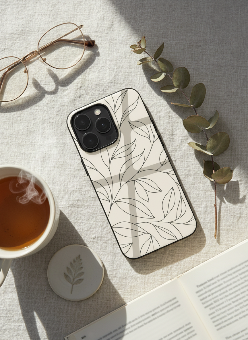 The Petal Sketch Premium Glass Back Cover For iPhone 14-17 Models The Case & Co India