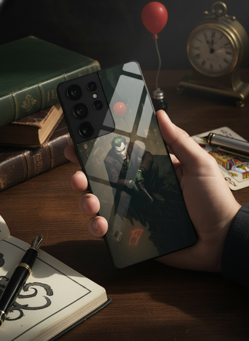 I am Joker Premium Glass Back Cover For Galaxy S, A, M & F Series
