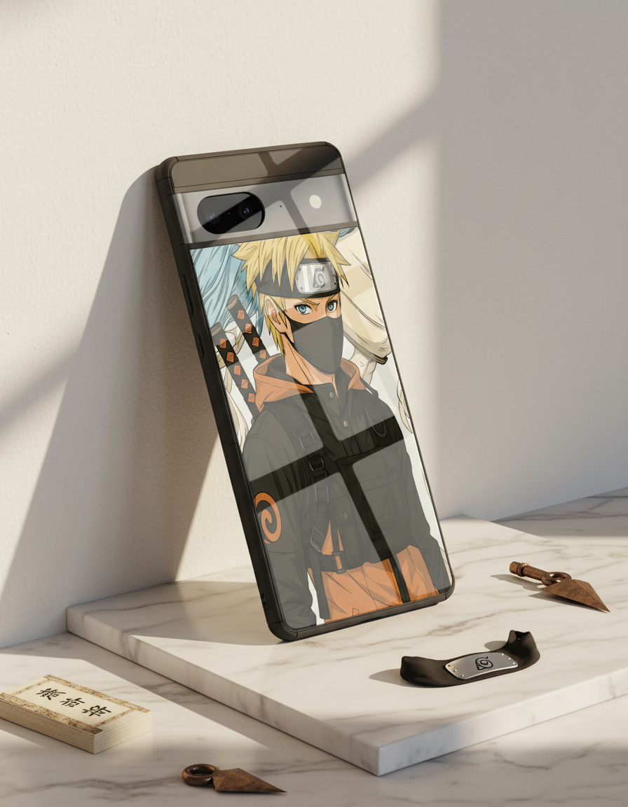 Stealthy Naruto Premium Glass Back Cover For Google Pixel 7,8,9,10 Series