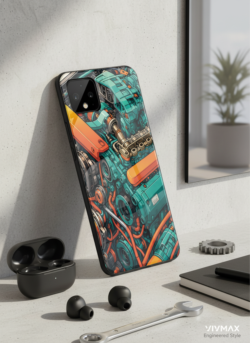 Aesthetic Engine-ry Premium Glass Back Cover For Google Pixel 7,8,9,10 Series