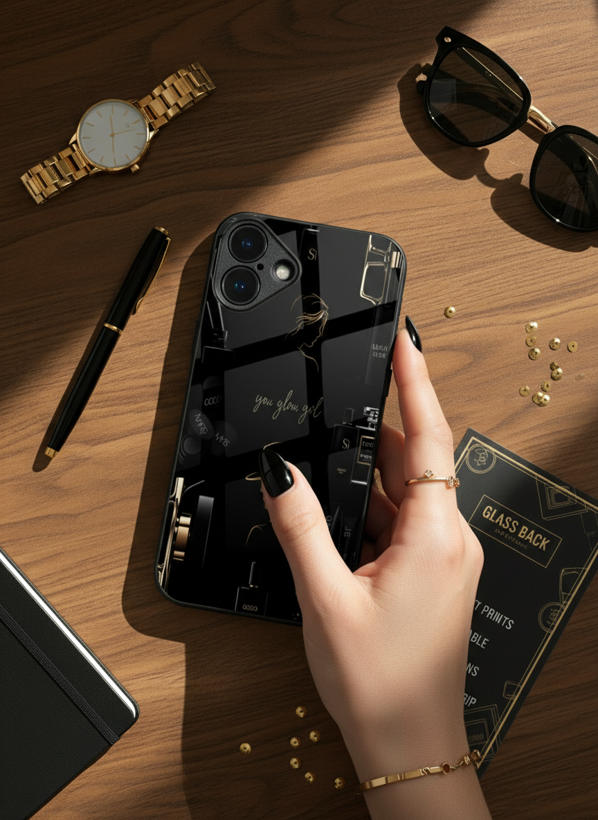 Glow & Grace Premium Glass Back Cover For iPhone 11-17 Models