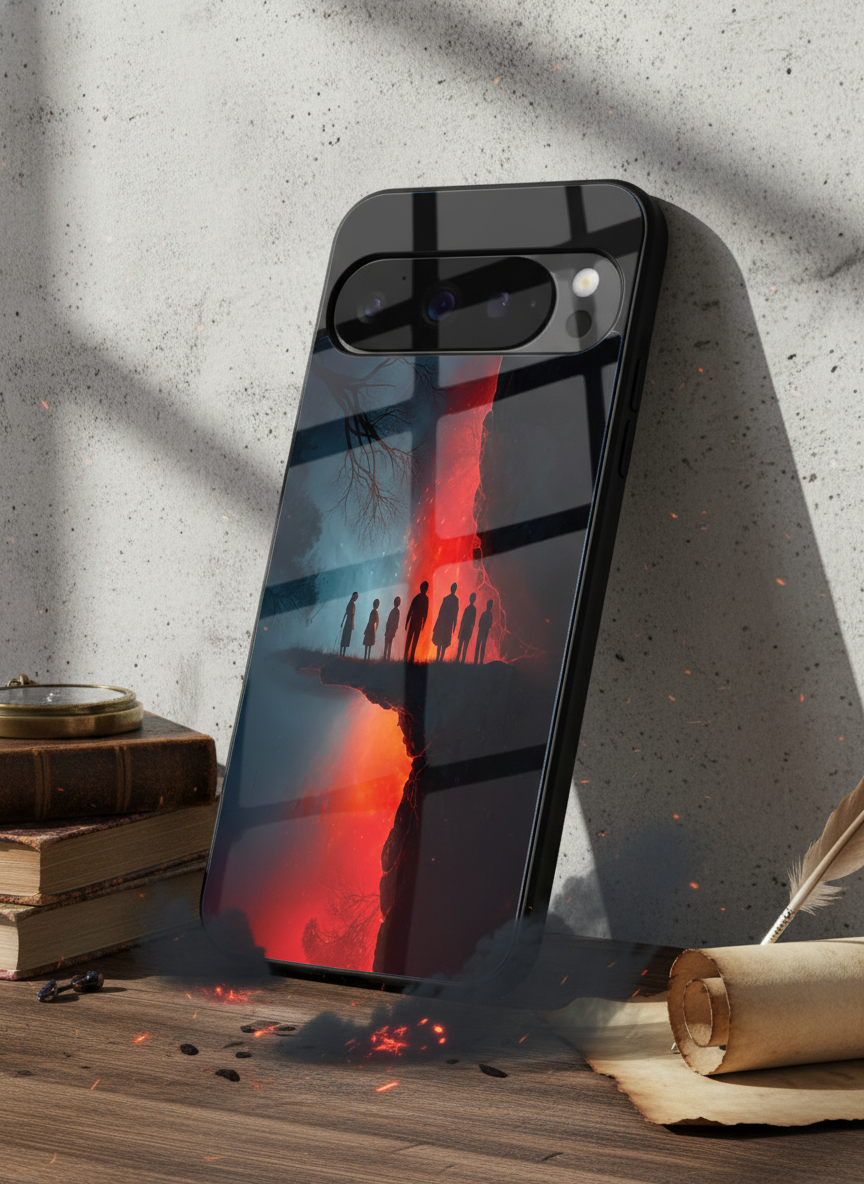 STRANGER THINGS- The Parallel Edge Premium Glass Back Cover For Google Pixel 7,8,9,10 Series