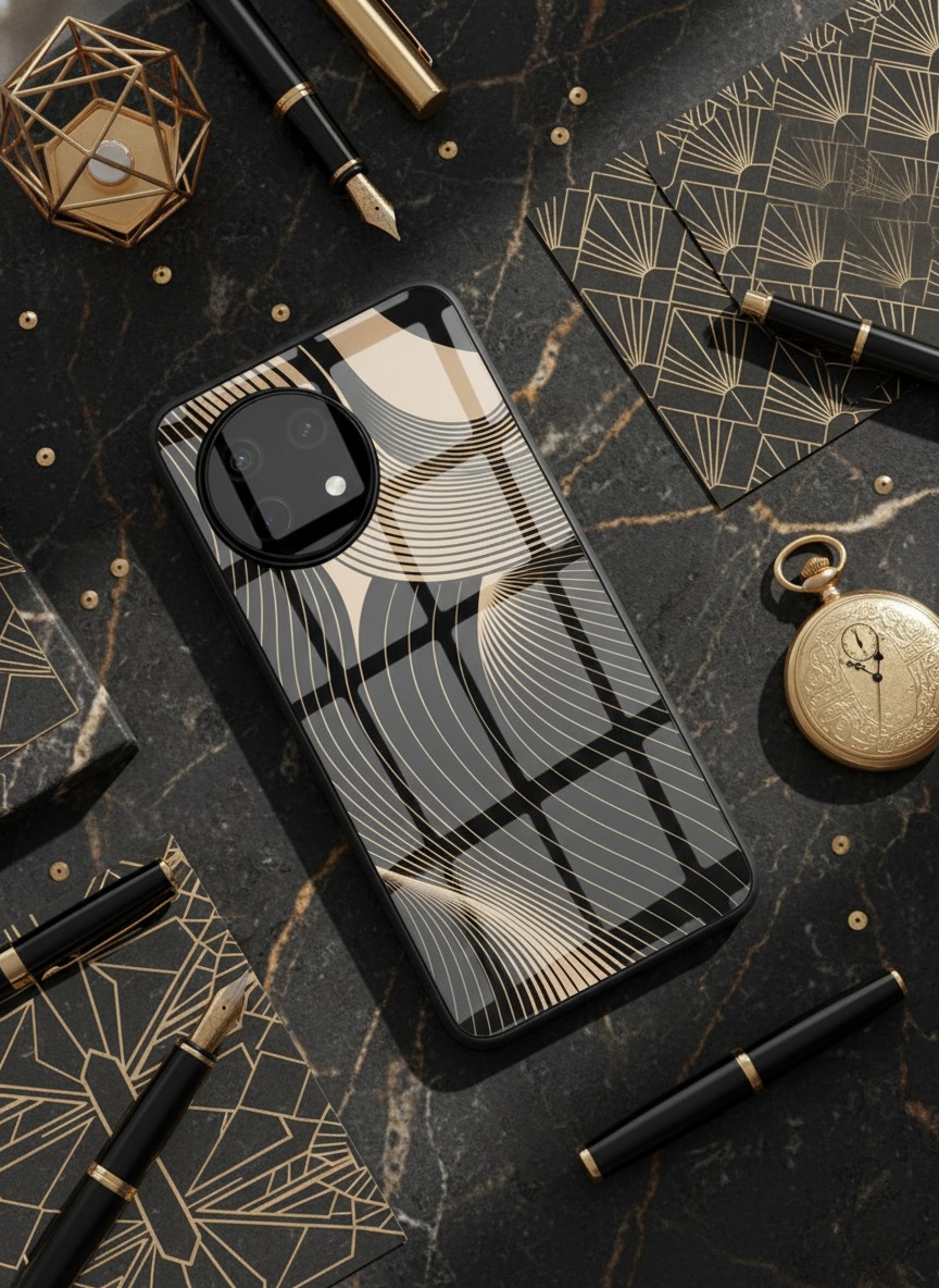 Aesthetic Swirls Premium Glass Back Cover For One Plus 13, 12, 11, 10, Nord Series