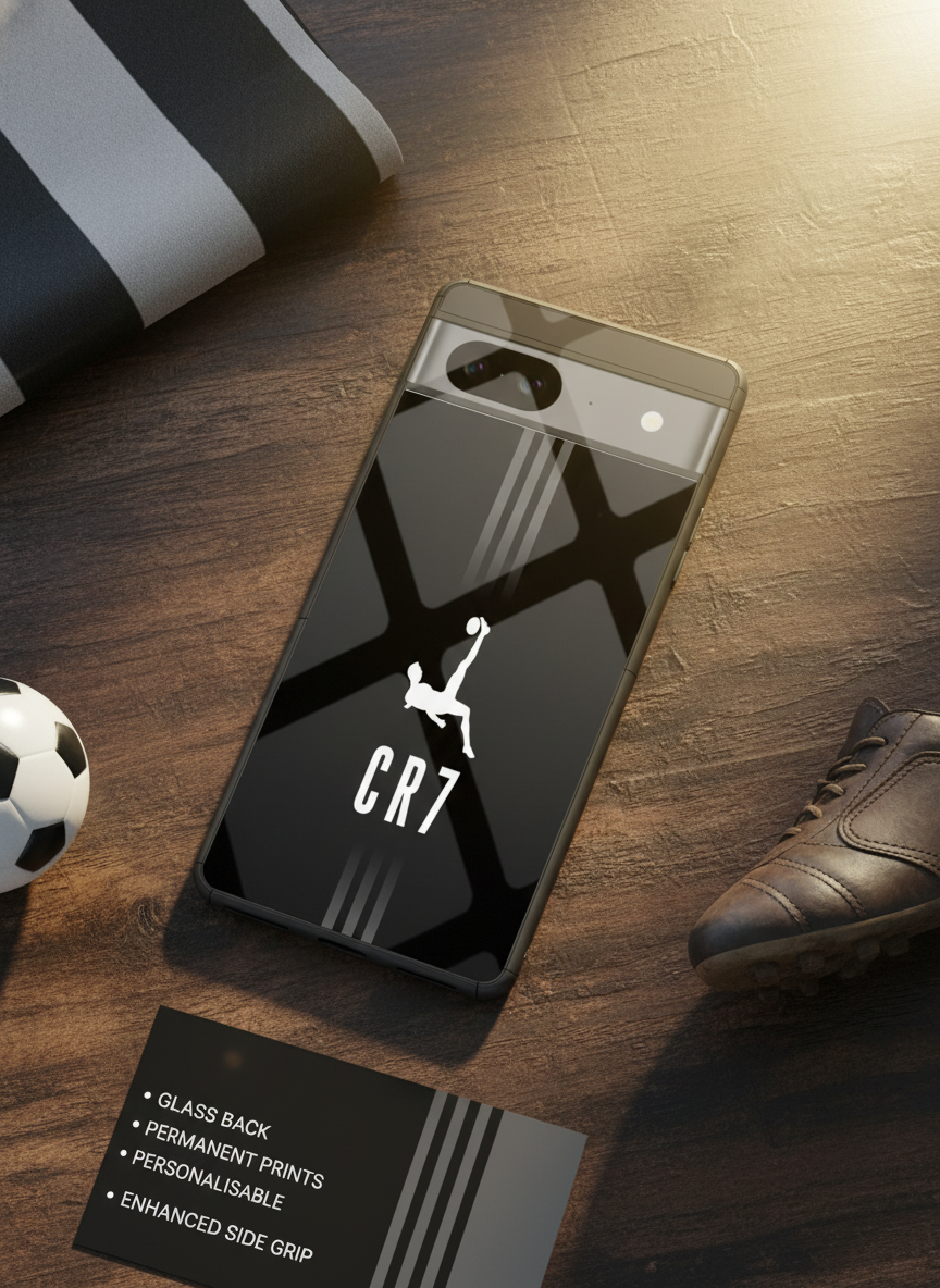 CR7 legacy Premium Glass Back Cover For Google Pixel 7,8,9,10 Series
