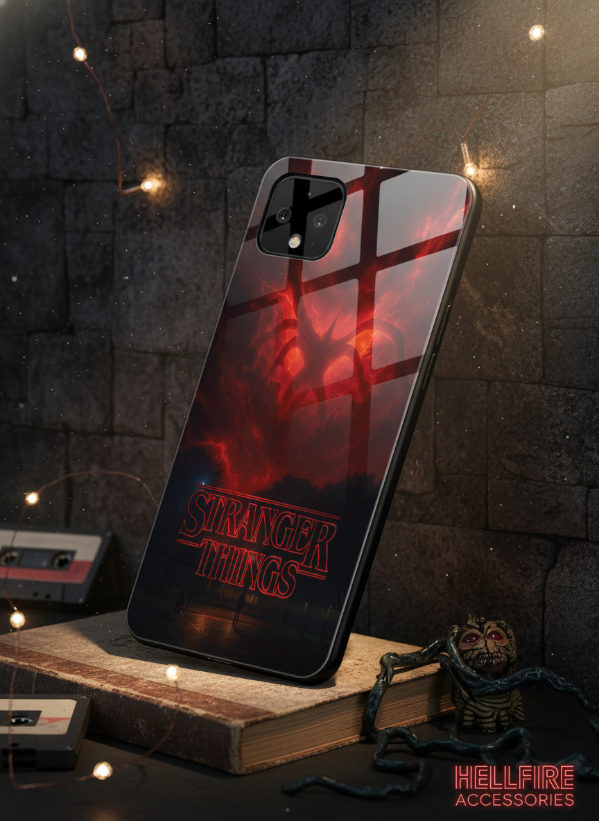 STRANGER THINGS- The Dark Overlord Premium Glass Back Cover For Google Pixel 7,8,9,10 Series