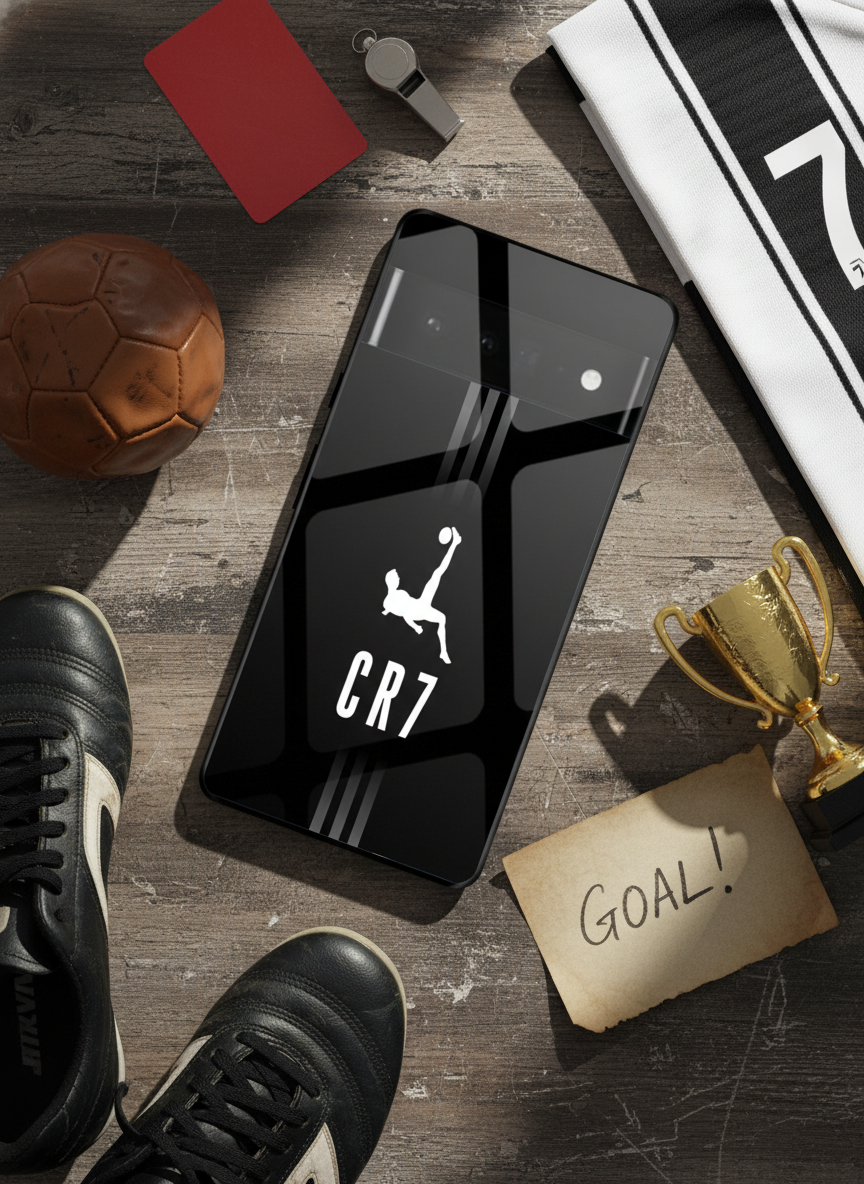 CR7 legacy Premium Glass Back Cover For Google Pixel 7,8,9,10 Series