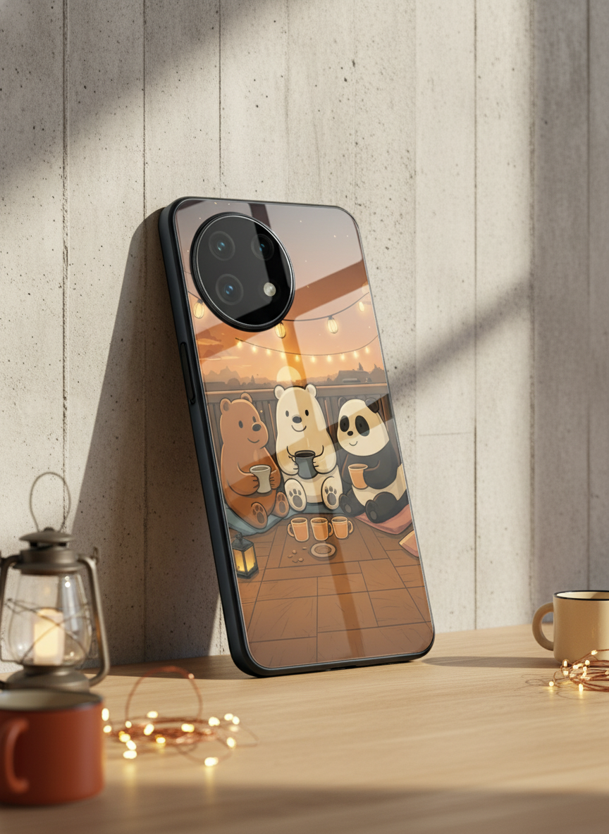 Tea Time Trio Glass Back Cover For One Plus 13, 12, 11, 10, Nord Series