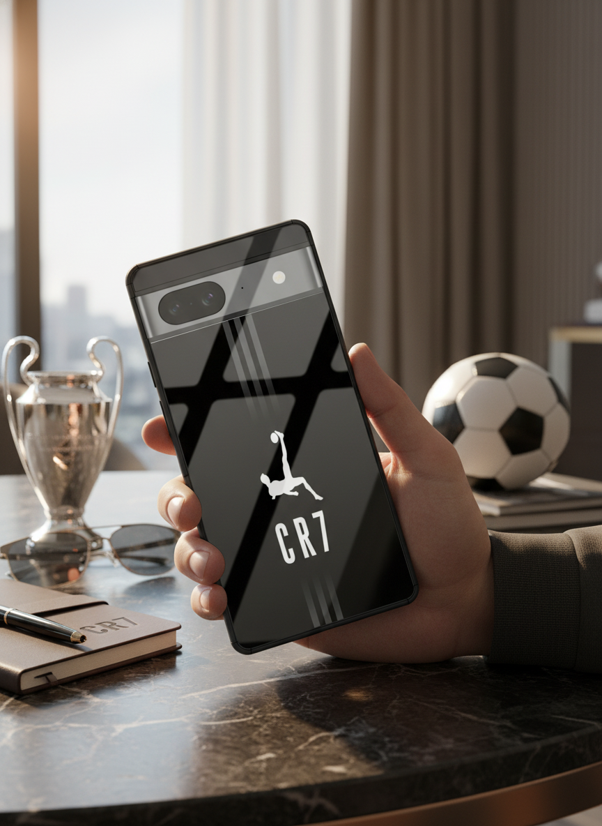 CR7 legacy Premium Glass Back Cover For Google Pixel 7,8,9,10 Series