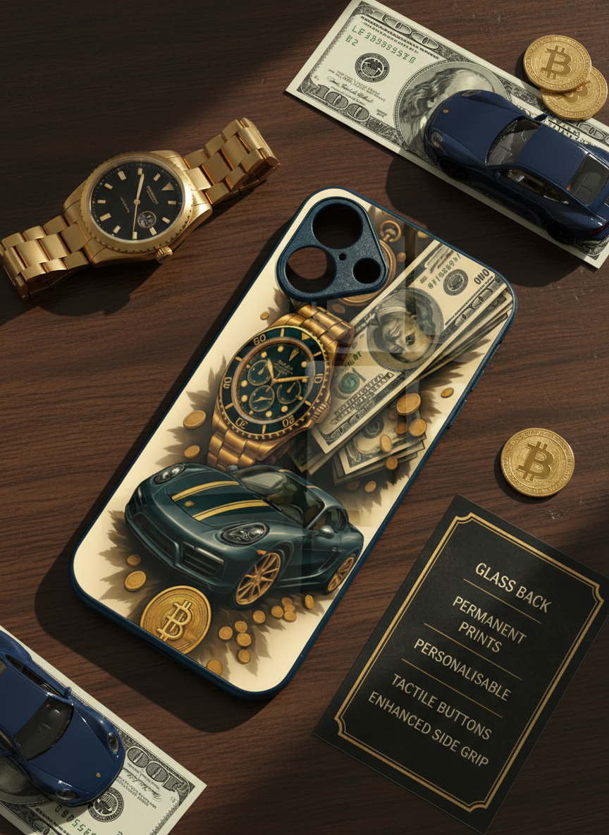 Crypto King Premium Glass Back Cover For iPhone 11-17 Models