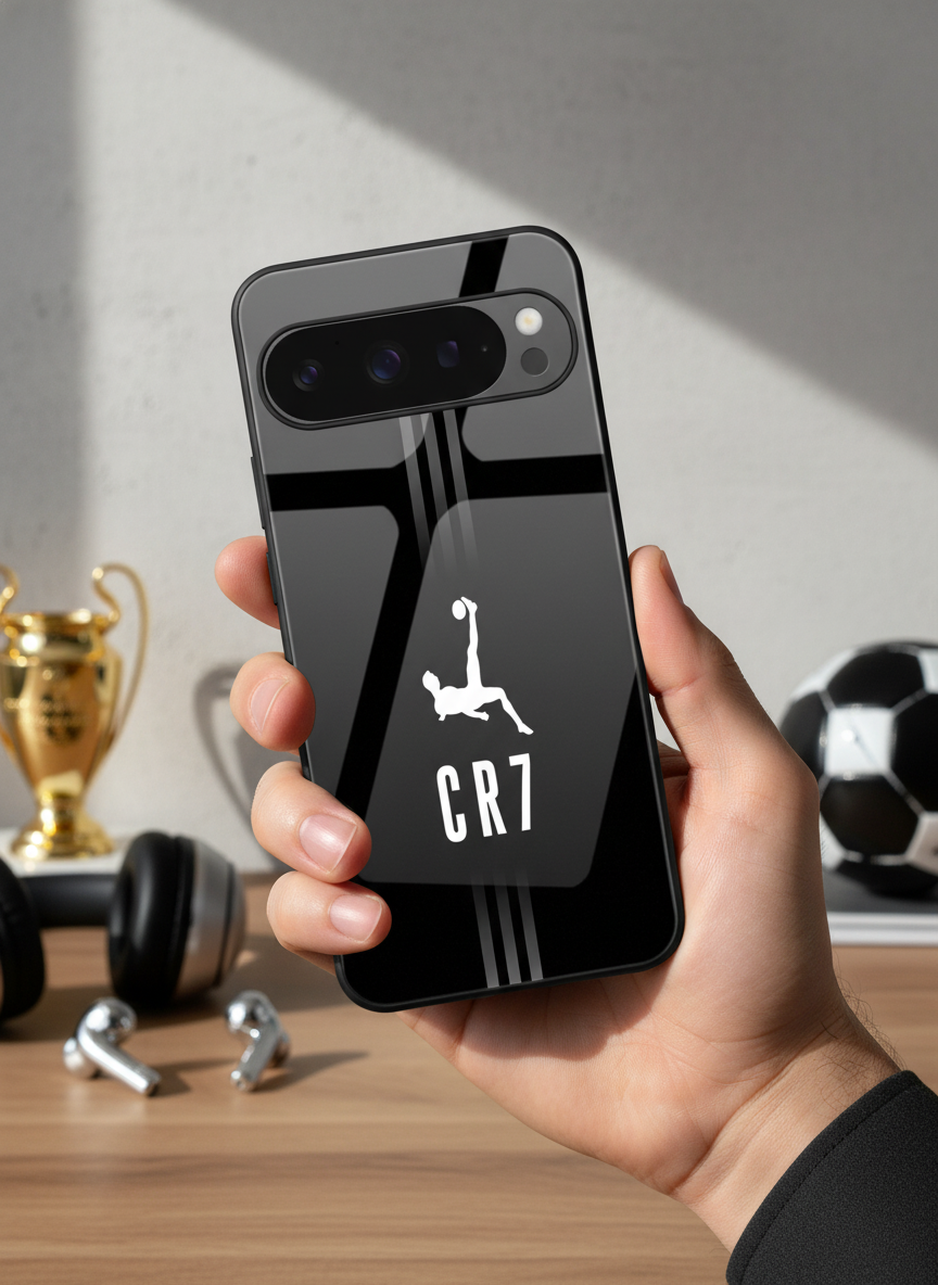 CR7 legacy Premium Glass Back Cover For Google Pixel 7,8,9,10 Series