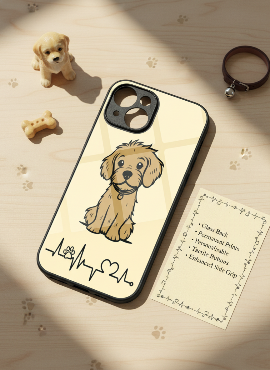 Pawfect Love Premium Glass Back Cover For iPhone 11-17 Models