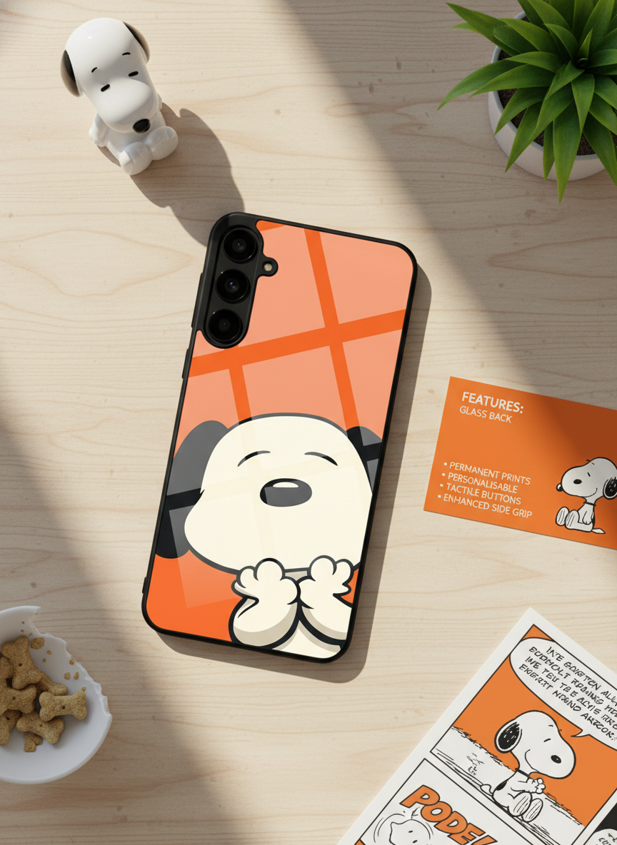 Puppy Love Premium Glass Back Cover For Galaxy S, A, M & F Series