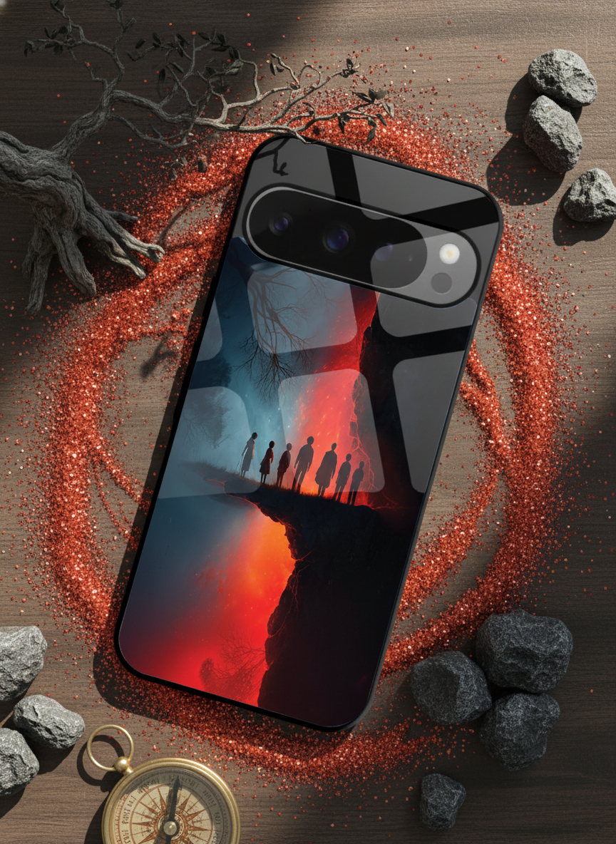 STRANGER THINGS- The Parallel Edge Premium Glass Back Cover For Google Pixel 7,8,9,10 Series