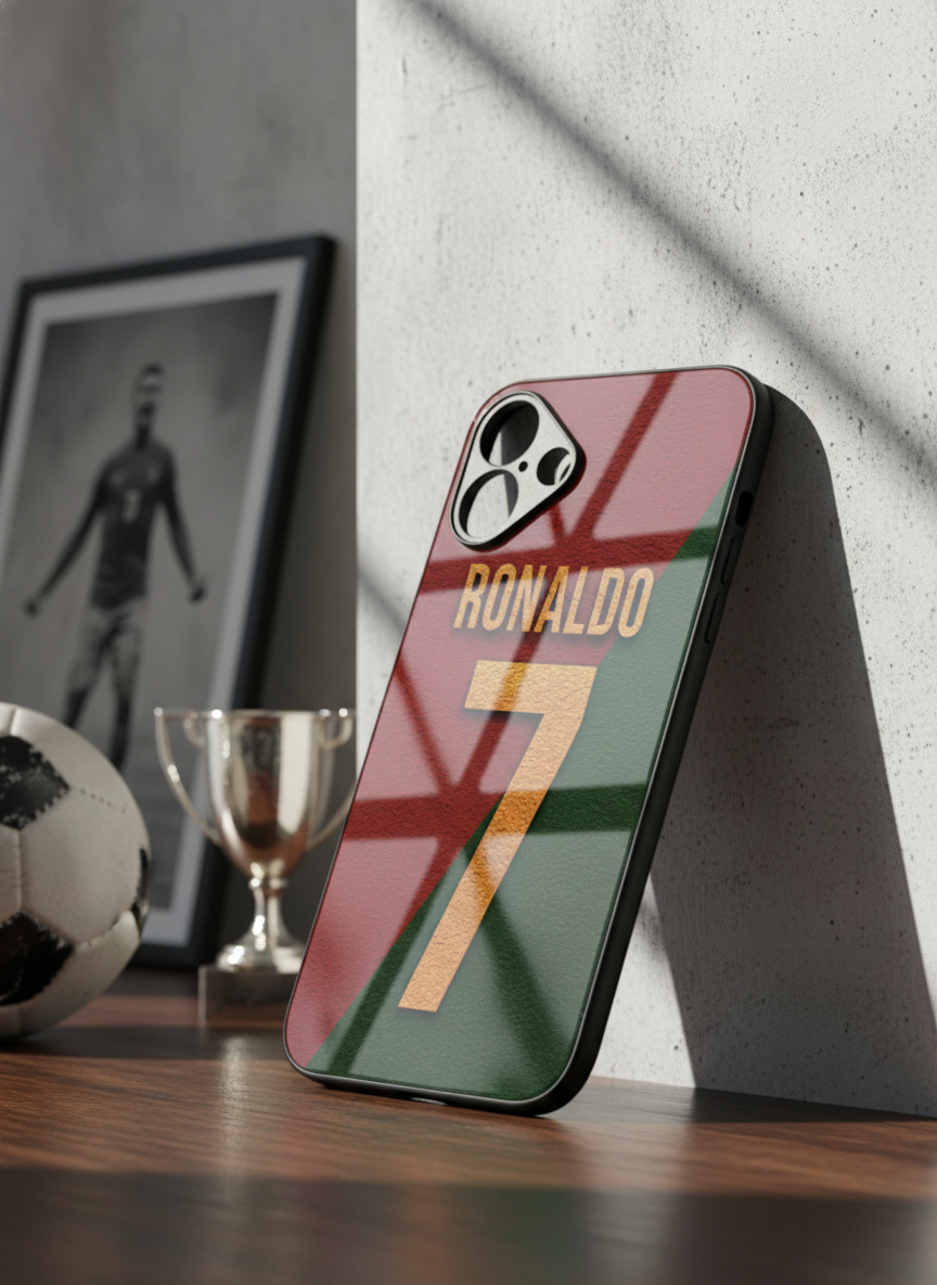 Ronaldo Royale Premium Glass Back Cover For iPhone 11-17 Models