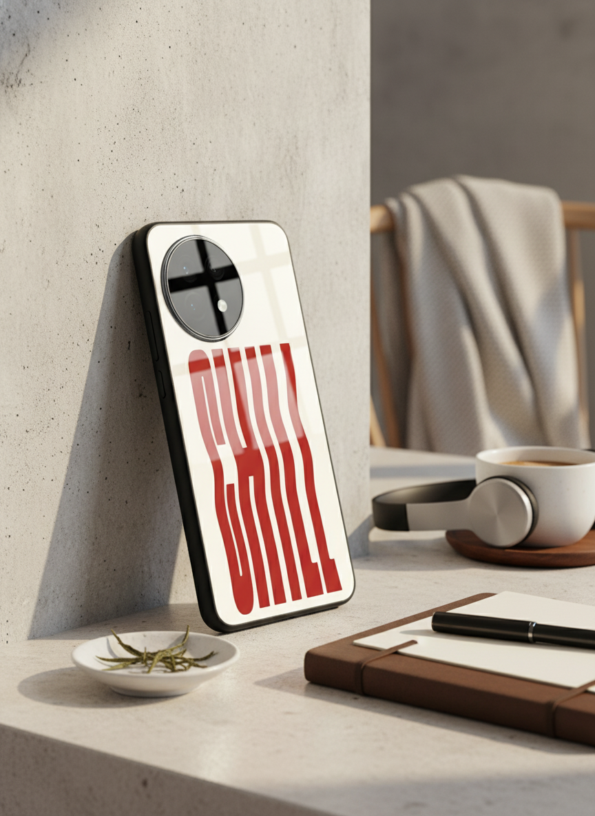 Stay Chill Glass Back Cover For One Plus 13, 12, 11, 10, Nord Series