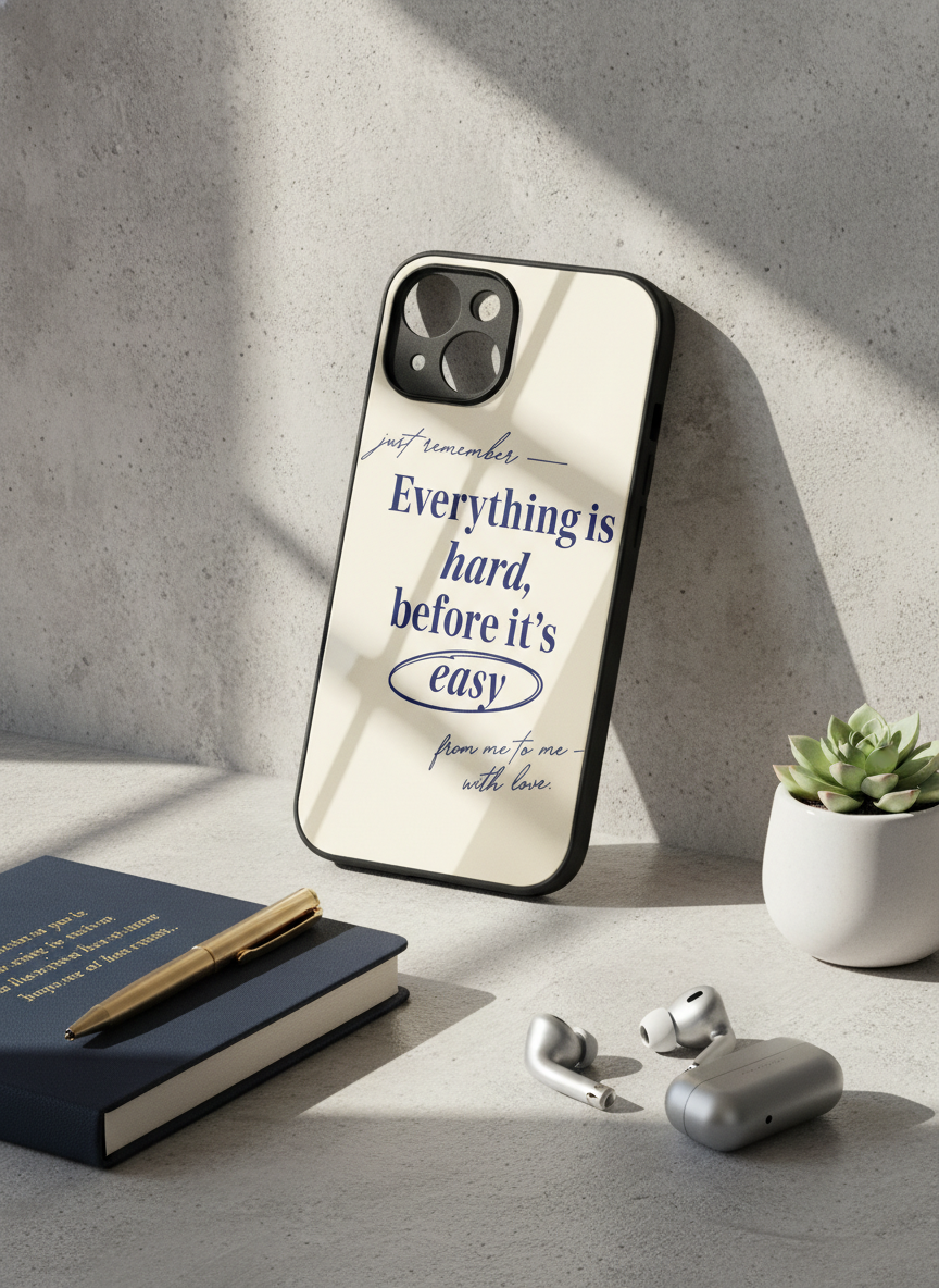 Soft Reminder Premium Glass Back Cover For iPhone 11-17 Models