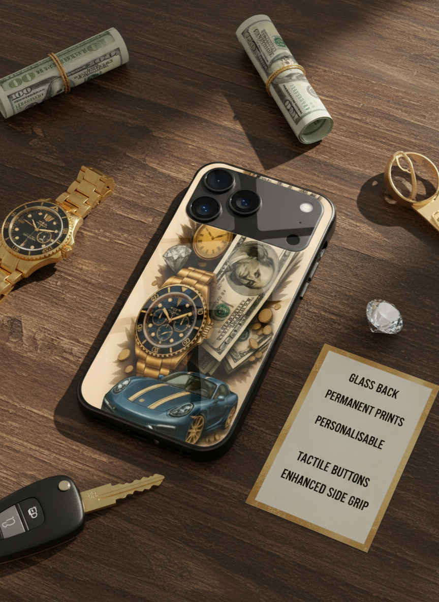 Crypto King Premium Glass Back Cover For iPhone 11-17 Models