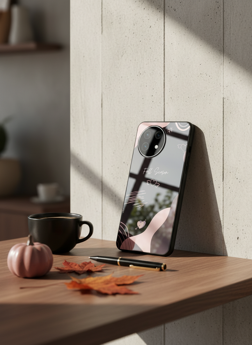 Autumn Heart Premium Glass Back Cover For One Plus 13, 12, 11, 10, Nord Series