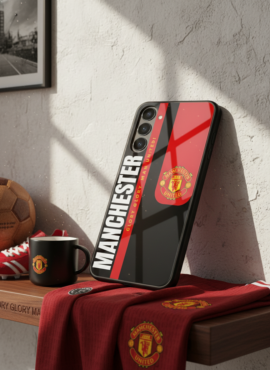 Glory Glory United Premium Glass Back Cover For Galaxy S, A, M & F Series