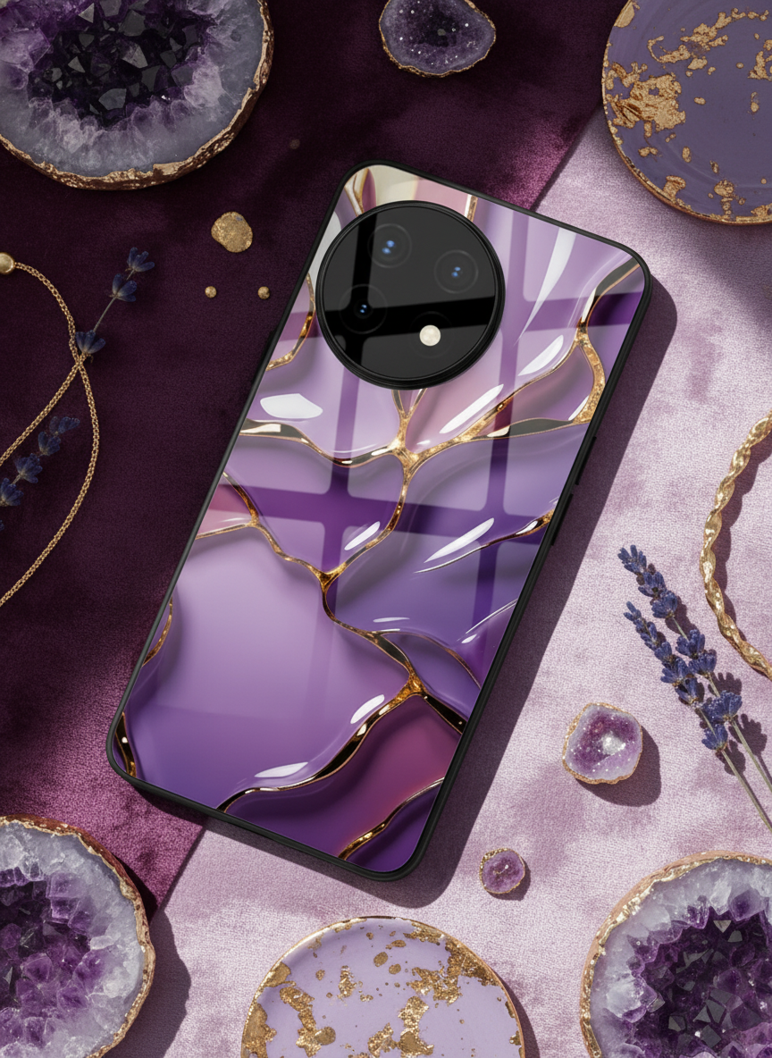 Amethyst Premium Glass Back Cover For One Plus 13, 12, 11, 10, Nord Series