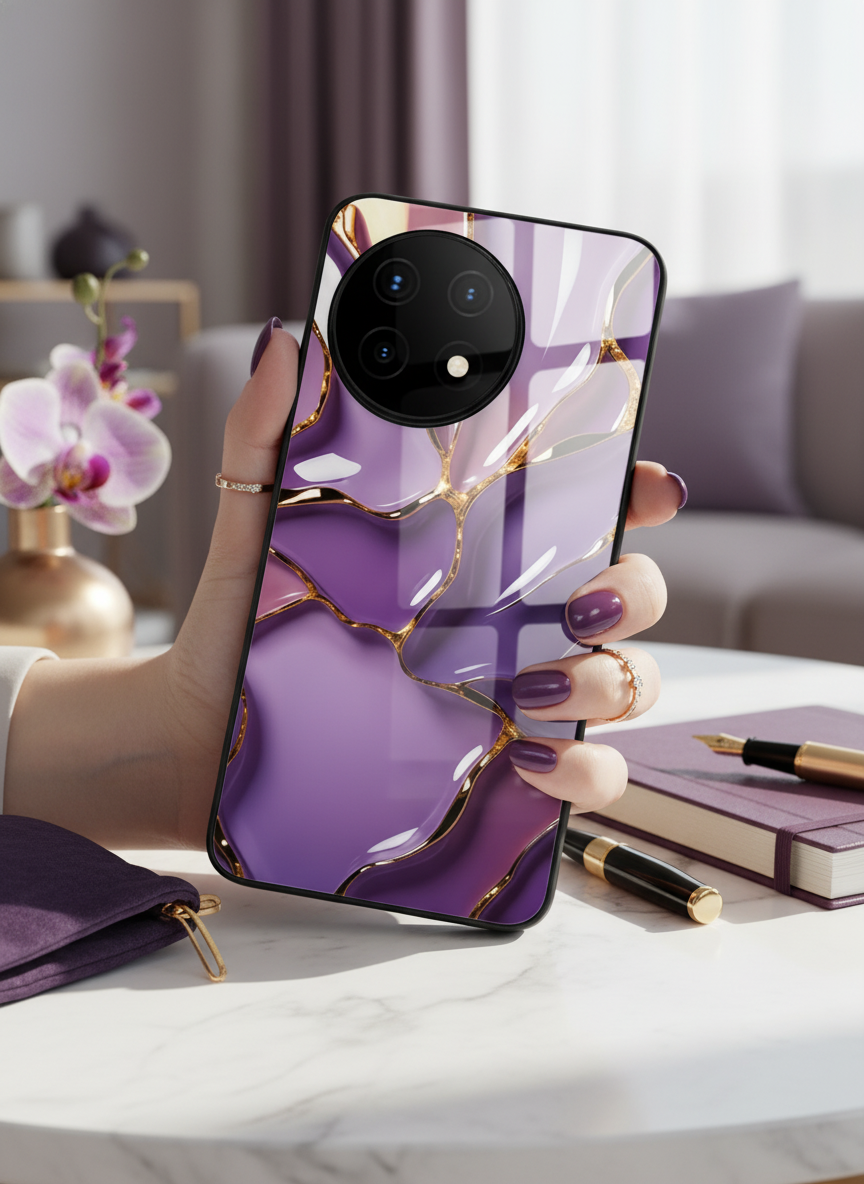 Amethyst Premium Glass Back Cover For One Plus 13, 12, 11, 10, Nord Series