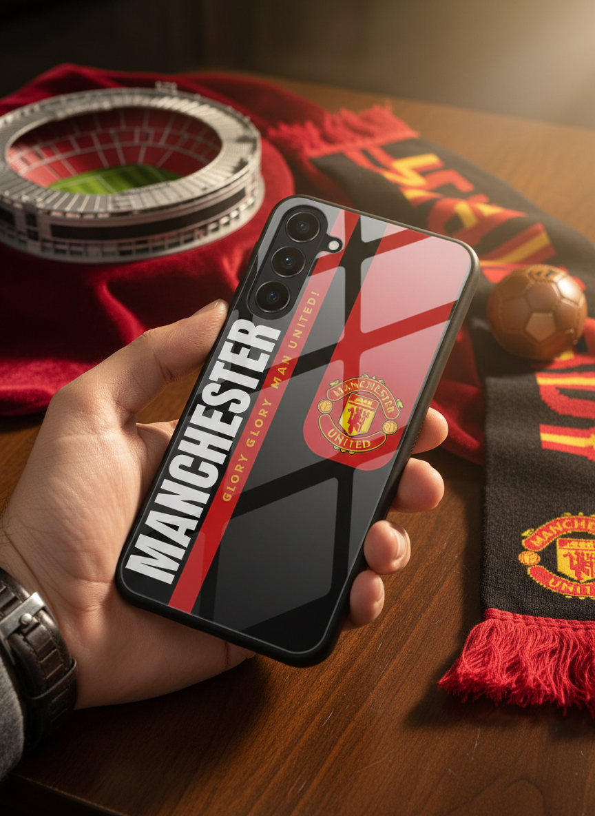 Glory Glory United Premium Glass Back Cover For Galaxy S, A, M & F Series