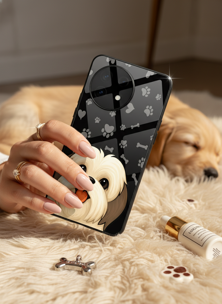 Fluffy Love Glass Back Cover For One Plus 13, 12, 11, 10, Nord Series