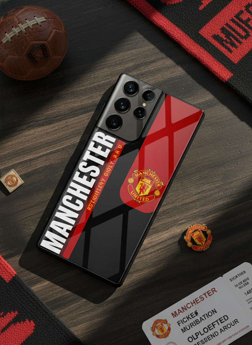 Glory Glory United Premium Glass Back Cover For Galaxy S, A, M & F Series