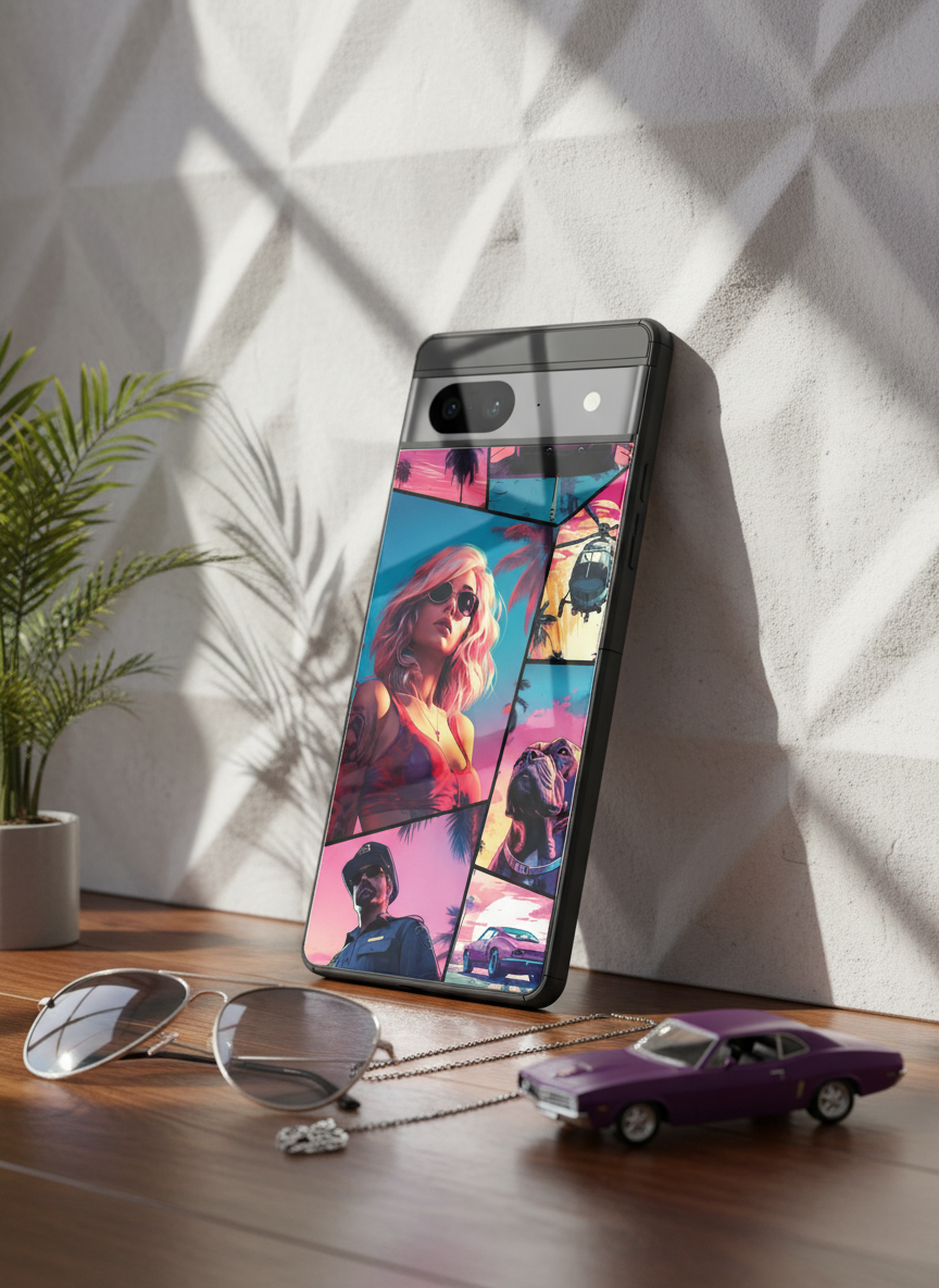 GTA loading Premium Glass Back Cover For Google Pixel 7,8,9,10 Series