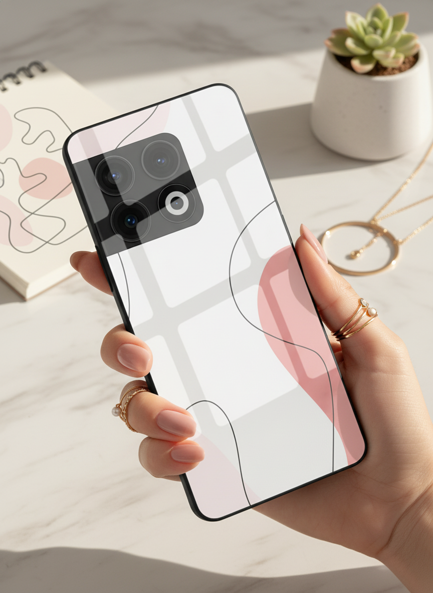 Clean Girl Aesthetics Glass Back Cover For One Plus 13, 12, 11, 10, Nord Series