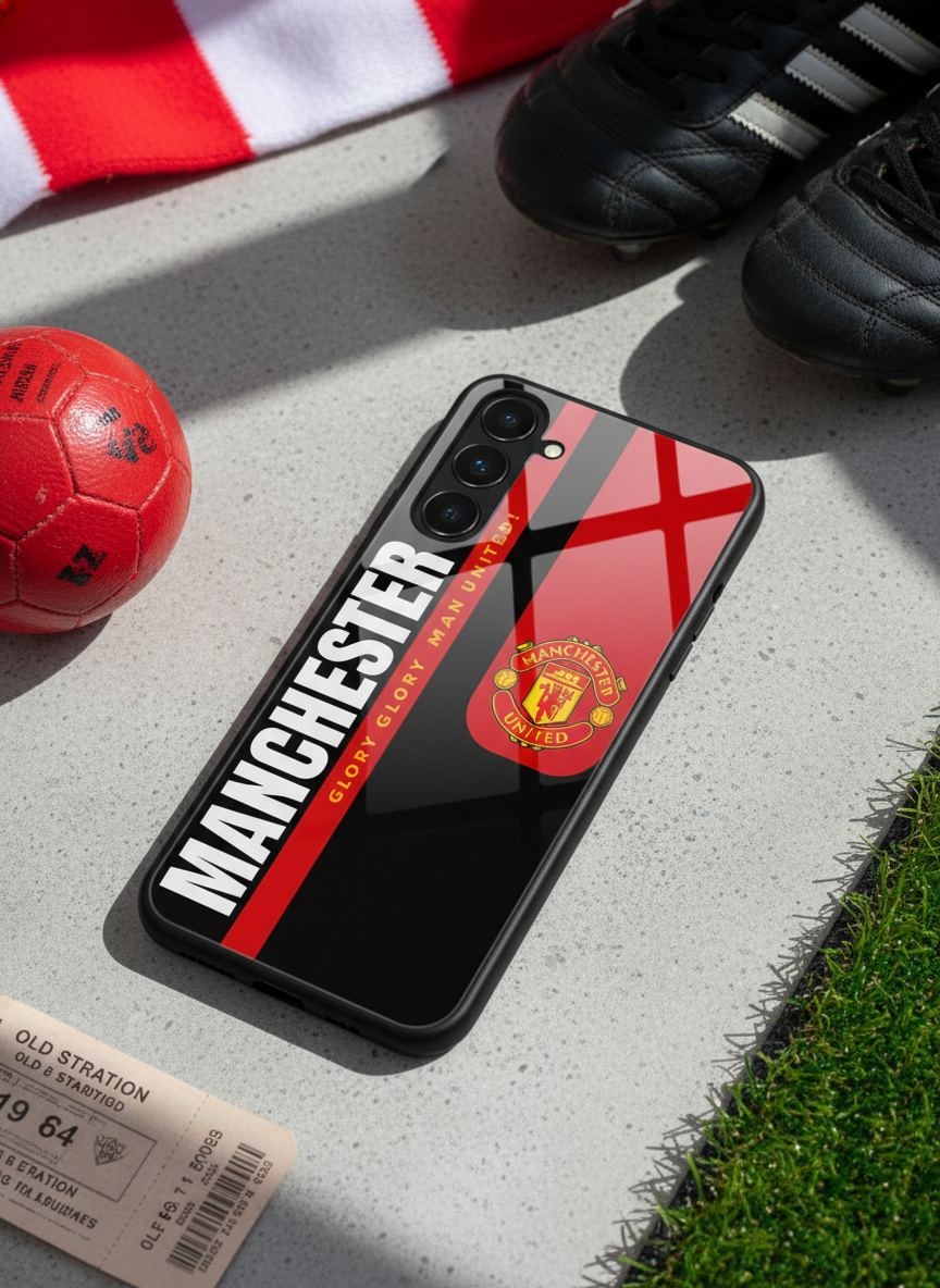 Glory Glory United Premium Glass Back Cover For Galaxy S, A, M & F Series