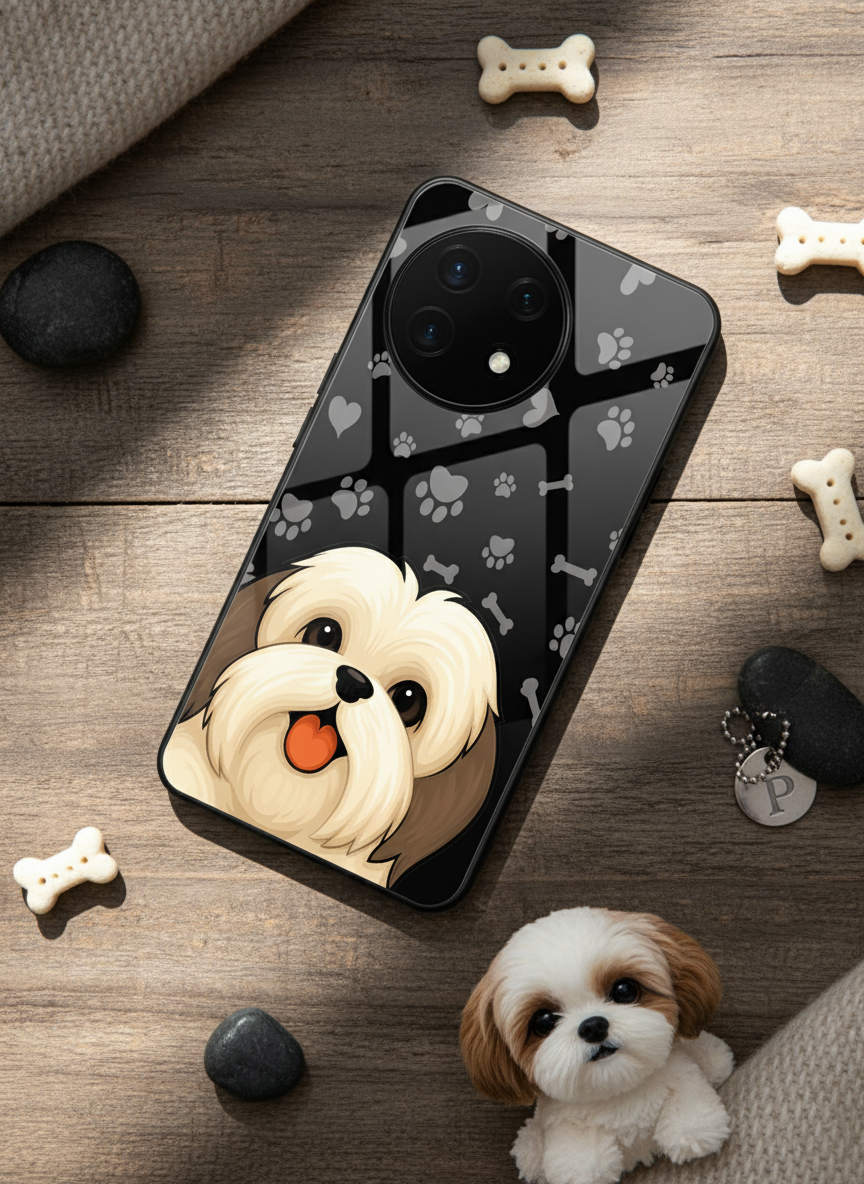 Fluffy Love Glass Back Cover For One Plus 13, 12, 11, 10, Nord Series