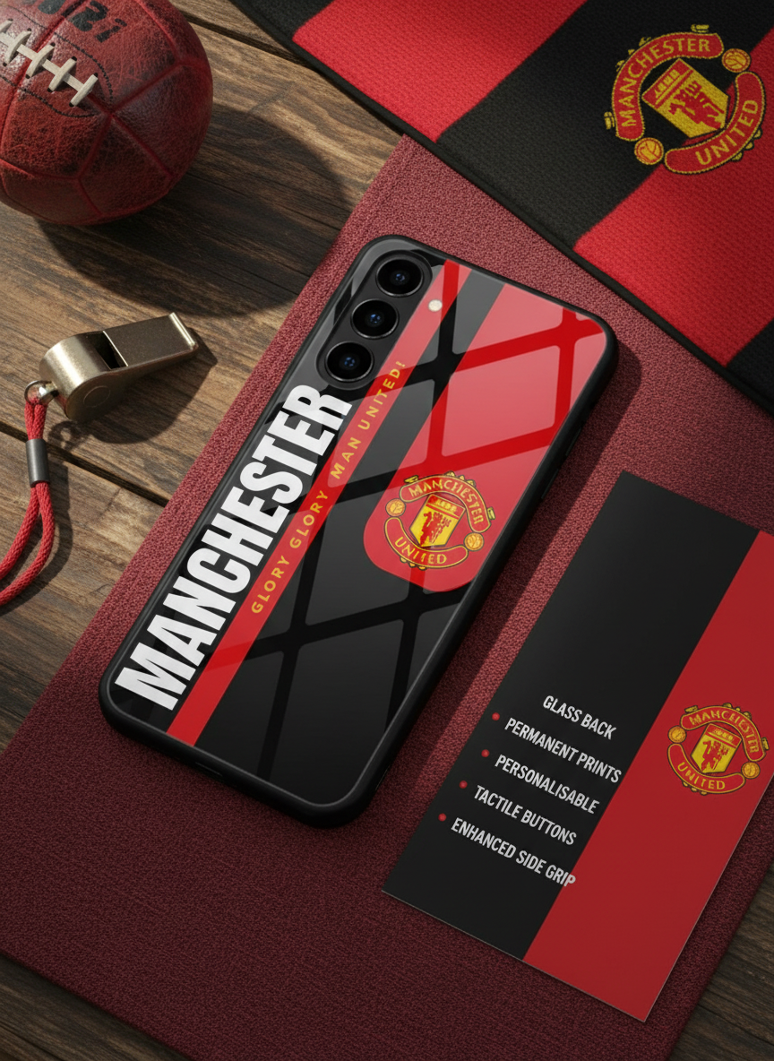 Glory Glory United Premium Glass Back Cover For Galaxy S, A, M & F Series
