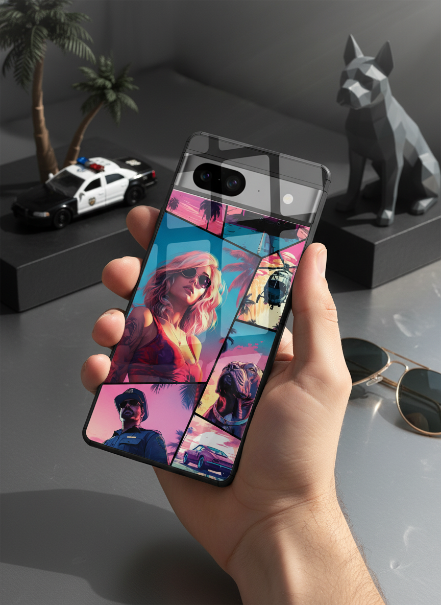 GTA loading Premium Glass Back Cover For Google Pixel 7,8,9,10 Series