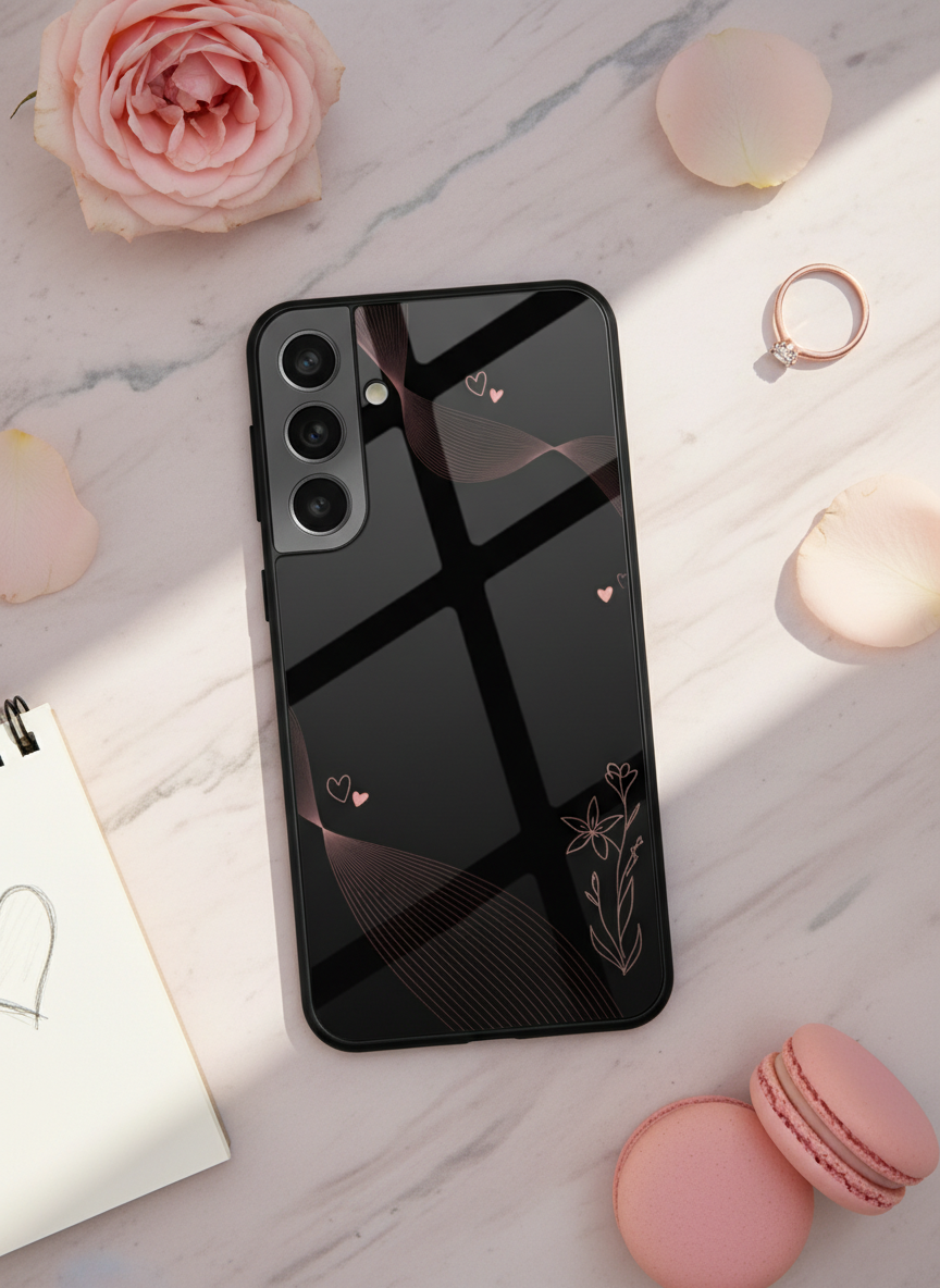 Velvet Bloom Personalised Premium Glass Back Cover For Galaxy S, A, M & F Series