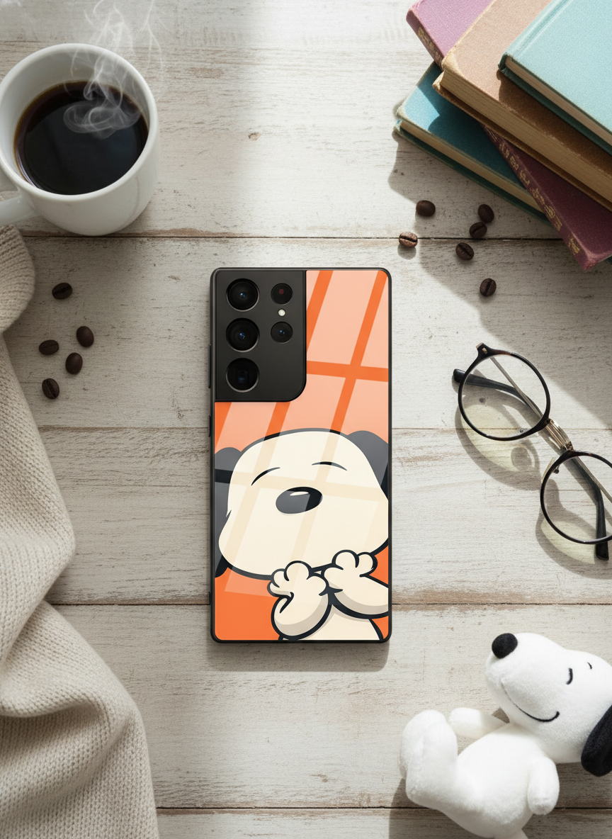 Puppy Love Premium Glass Back Cover For Galaxy S, A, M & F Series