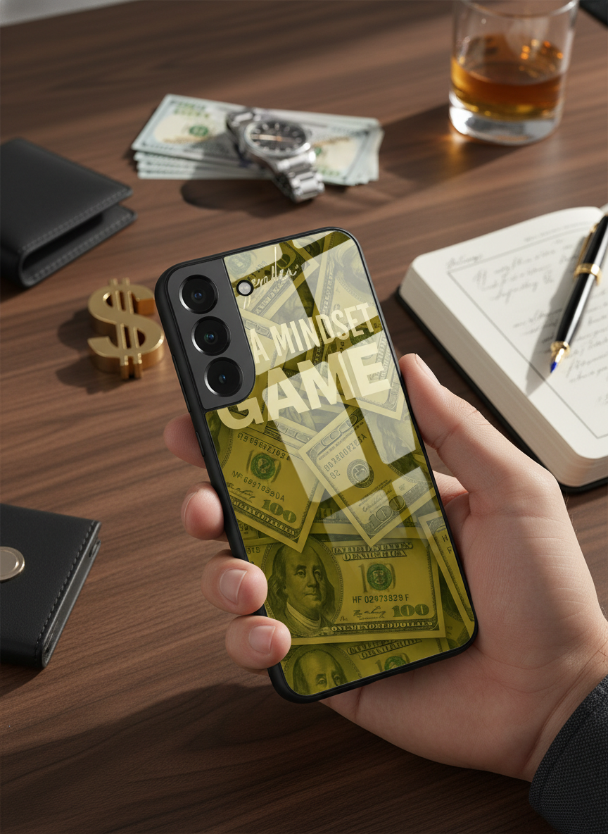 Money Mindset Premium Glass Back Cover For Galaxy S, A, M & F Series