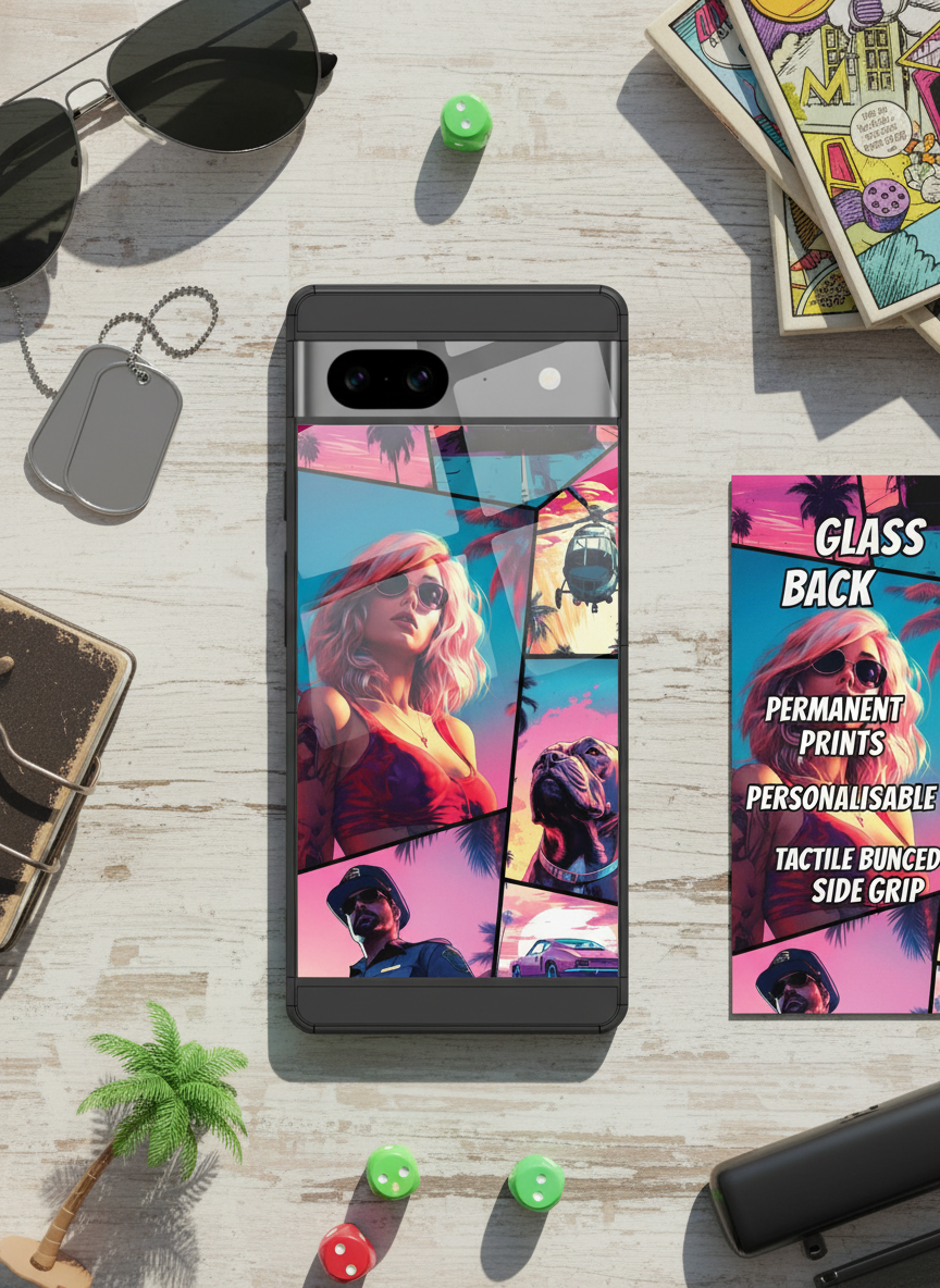 GTA loading Premium Glass Back Cover For Google Pixel 7,8,9,10 Series
