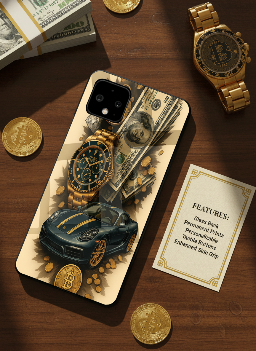 Crypto King Premium Glass Back Cover For Google Pixel 7,8,9,10 Series