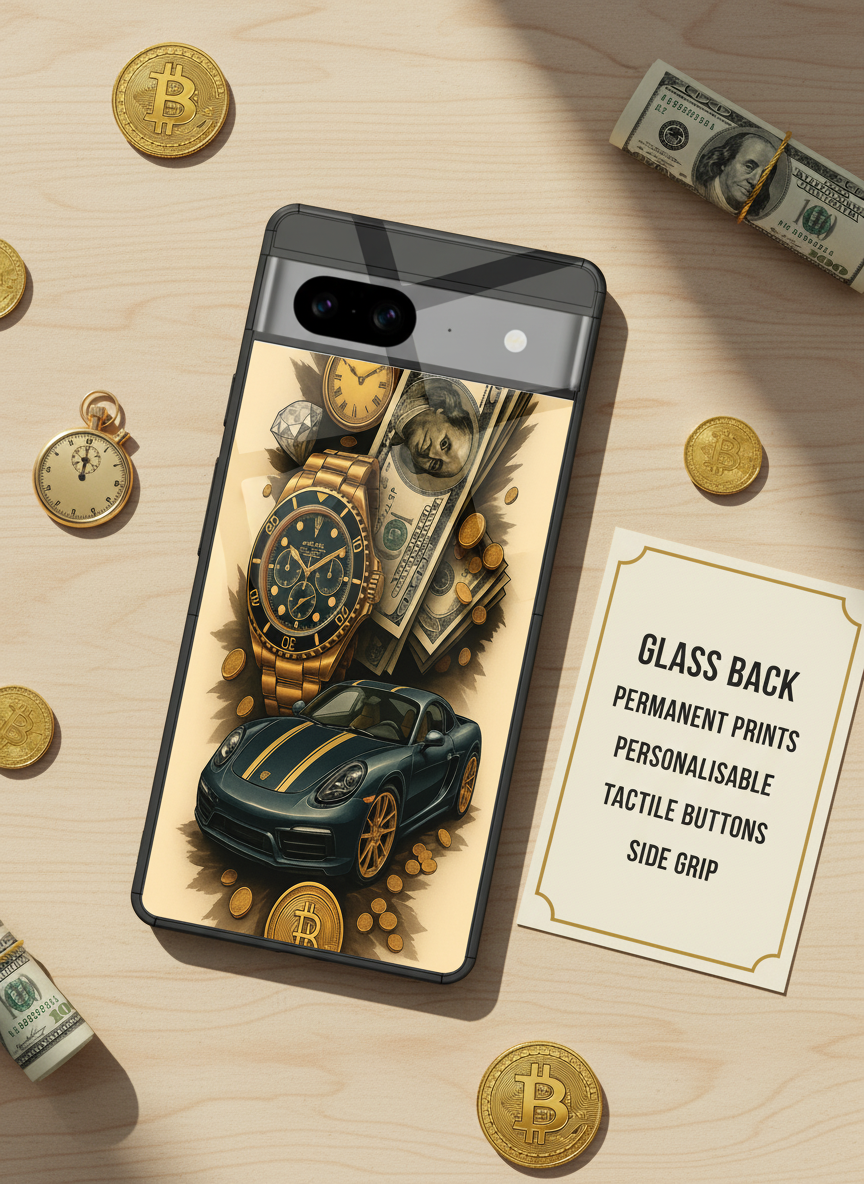 Crypto King Premium Glass Back Cover For Google Pixel 7,8,9,10 Series