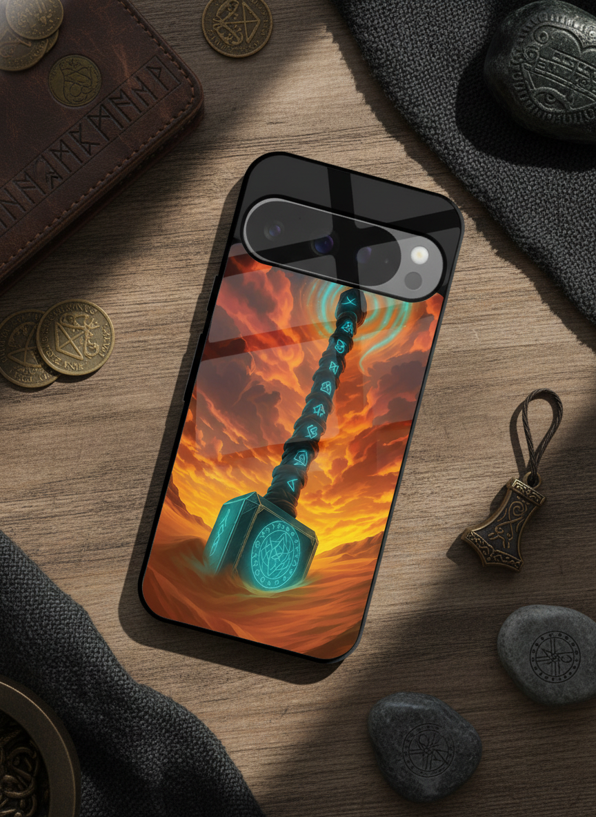 Mjolnir is it You ? Premium Glass Back Cover For Google Pixel 7,8,9,10 Series