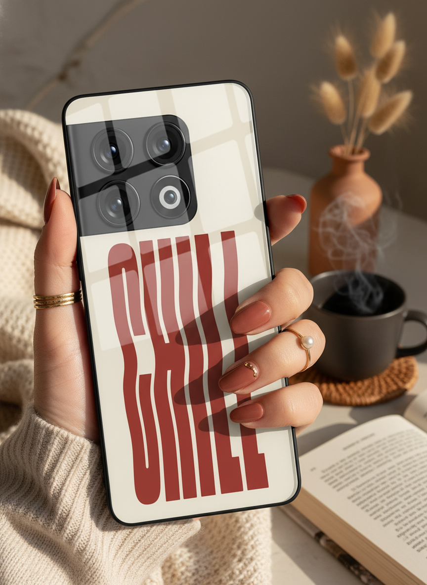 Stay Chill Glass Back Cover For One Plus 13, 12, 11, 10, Nord Series