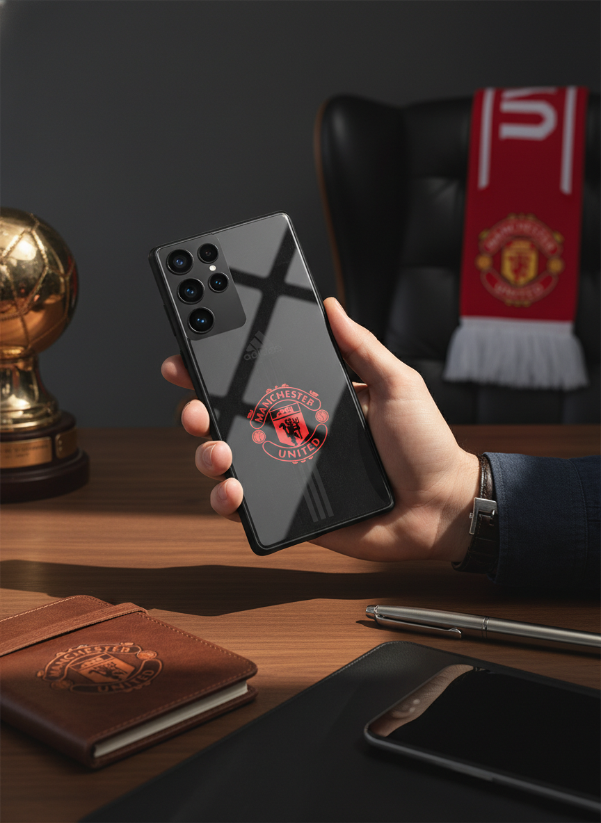 Dark Mode FC Premium Glass Back Cover For Galaxy S, A, M & F Series